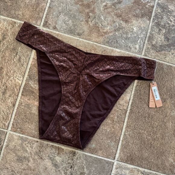Skims Logo Mesh Brief Coffee Size XL - Picture 2 of 8